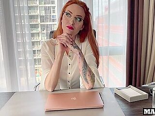 A Trapped Redhead Boss Gets Her Ass Fucked In The Office By Two French Black Guys!!!