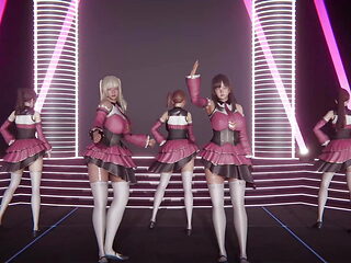 Sexy Bad Girls With Big Tits Dancing (3D HENTAI)