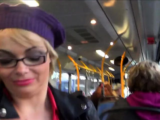 threesome blowjob in bus