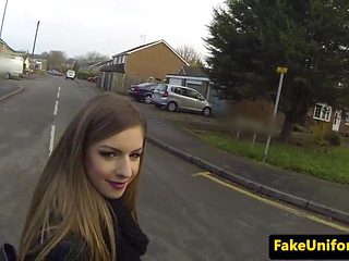 Busty uk slut analfucked by uniformed cop