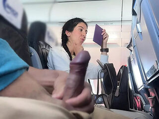 Brunette Katty West Gives Fast Handjob & Cumshot in Airplane - POV Close-Up