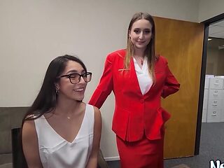 Office Threesome with Laney Grey and Madison Wilde