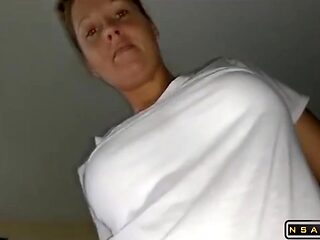 Buxom Milf With A Fabulous Butt Jumps On Top Of A Black Pole