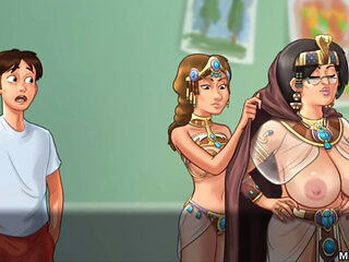 Summertime saga sex with two hot sexy milfs