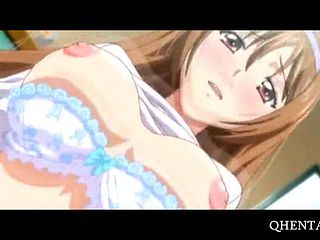 Anime doll punished to suck cock on knees