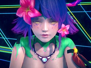 Neeko's wild fuckfest: A League of Legends anime porn parody by the pool