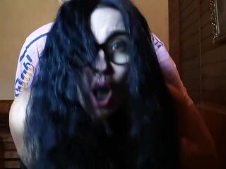 The student crept up behind the teacher and fucked her hard