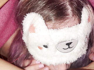 MY STEP-SISTER GETS UNDER THE COVERS TO MAKE ME CUM WITH A DEEP BLOWJOB