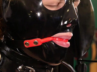 Playing with the Gas-masked Girl on a Slave Chair Part Two
