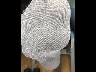 Your giant Mistress show her pantyhose soles, enjoy it