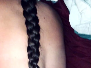 Bbw wife brunette hair braid big ass ponytail 