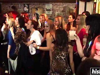 Amazing beauties give blowjobs at a party