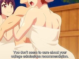 The two of them are rubbing against each other and thrusting into the big-breasted teacher and ejaculating.