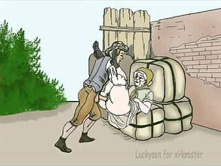 Guy fucks granny on the bales! Porn cartoon