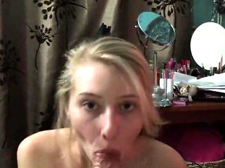 20yr old Jenny swallowing cum out of a big cock