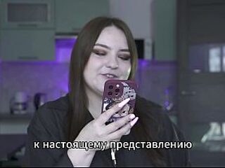 Curvy Russian MILF dominates husband in strapon POV fuck