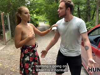 Hunt4k. crimson riding spandex hood has such a filthy mind so she didn\u2019t care about her boyfriend and fucked a stranger