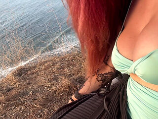 Artemisia Love Sexy Big Boobs Close up Perfect Nipples Outdoor by the Ocean Stunning View