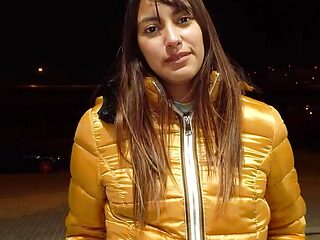 ASTOUNDING 19 years old latina Jenifer is going to try some outdoor fun!