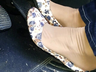 Pedal Pumping in Flowered Flats