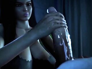 Foxy 3D Superwoman bounces up and down on a cock