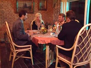 Classy blonde gets both her holes slammed hard