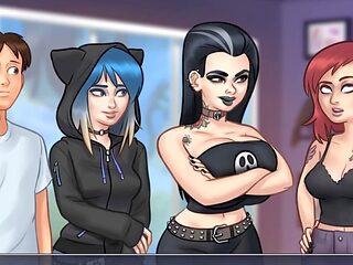 Gothic teen gets down in a summertime roleplay adventure