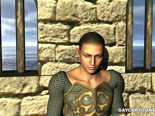 3D gladiator hunk gets fucked anally