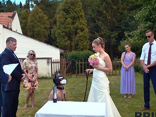 Andrea and her husband fucked outdoors in sexy lingerie and stockings