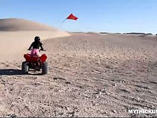 Busty babe gives sloppy blowjobs after intense ATV ride