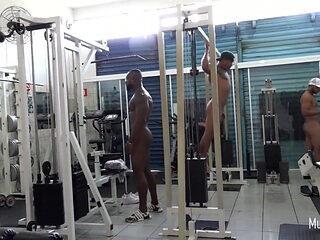Blacks training naked at the gym