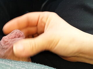 Handjob and footjob with stockings