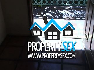 PropertySex Absolutely Stunning Blonde Agent Fucks Renter in Apartment
