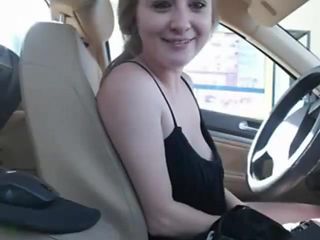 Girl flashing in car