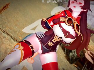 Amber, genshin impact, cartoon