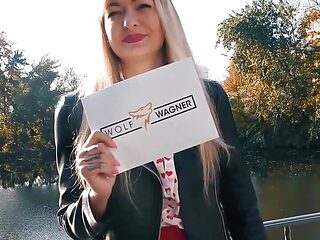 Real German Blind Date on Street with german skinny Milf