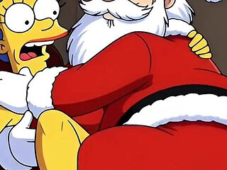 Santa Claus Fucks Married Housewife Marge Simpson on Christmas Day