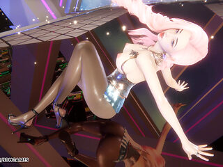[mmd] Hyolyn - Wait Seraphine Sexy Striptease League of Legends Uncensored Hentai