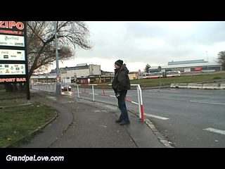 teen gets fucked by grandpa in public