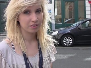 shy 18 years old blonde girl first porn casting