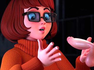 Velma gives a gentle blowjob 3D animated