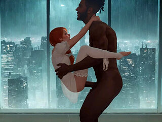 Busty Indian MILF Mila Ai Rides Boss's Big Black Cock - 3D Hentai Anal & Creampie Sex