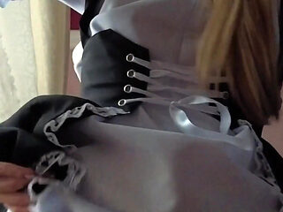 Doggystyle Fucking Cute Costume Girl and Cum Facial - POV