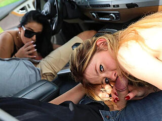 Sloppy Blowjobs & Outdoor Doggy Pounding With Brunette & Blonde Babes