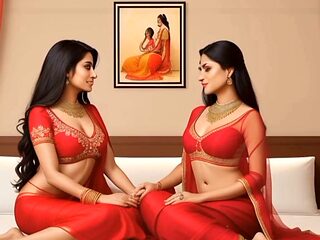 Indian aunt, cartoon fantasy, school