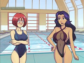 Animated bondage babe gets it hard in the ass at the pool