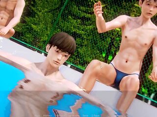 Hot teacher gets off in the pool while playing spy games