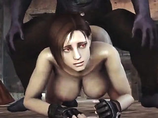 Fucked by zombie with huge cock