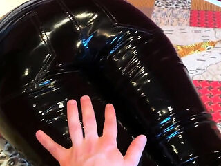 Squeezingmy  ass in shiny vinyl pants