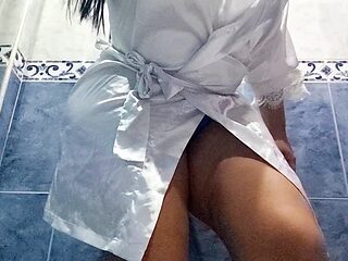 Sneaky stepson films his stepmom peeing in a hotel room bathroom